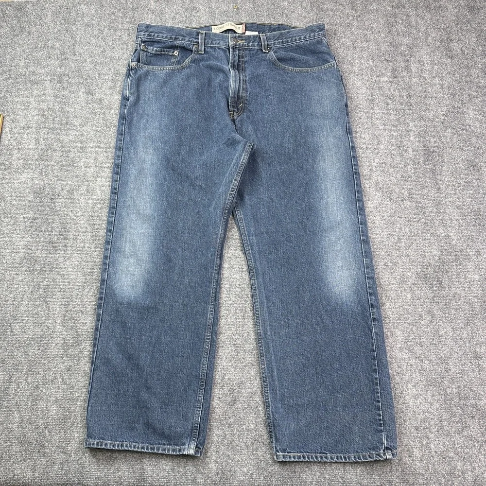 Vintage Levis 569 Mens Loose Straight Jeans 38x30 Blue Medium Wash Y2K Denim